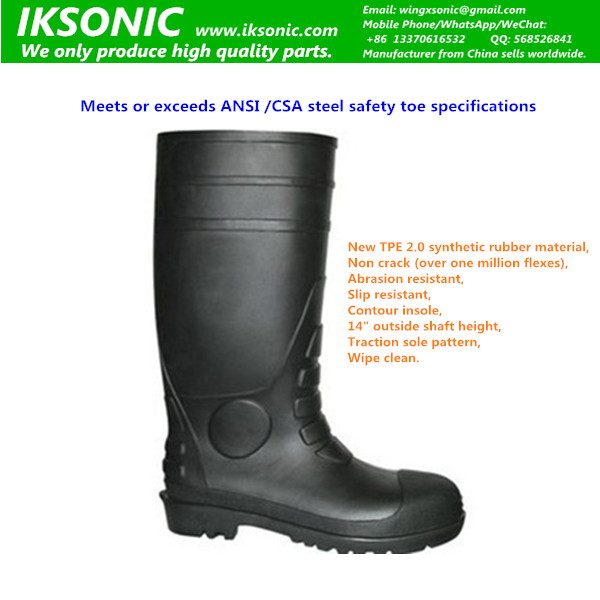 Industrial Steel Toe Rubber Boots Chemical Resistant large sizesIKSonic Leading Manufacturer 