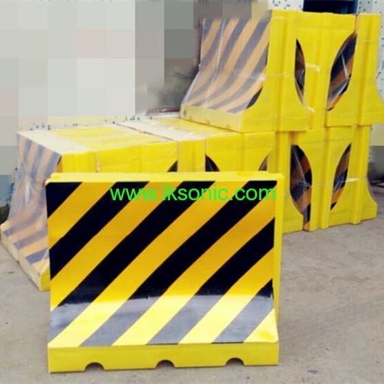 Yellow Black Plastic Water Barrier Road Traffic Safety Security ...